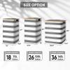 BALEINE Laundry Hamper with Lid, Tall Laundry Baskets with Bamboo Pull Handles, Large Laundry Bin with Internal Support (36 Gal/140L, Grey)(Grey Stripe)