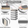 BALEINE Laundry Hamper with Lid, Tall Laundry Baskets with Bamboo Pull Handles, Large Laundry Bin with Internal Support (36 Gal/140L, Grey)(Grey Stripe)