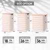 BALEINE Laundry Hamper with Lid, Tall Laundry Baskets with Bamboo Pull Handles, Large Laundry Bin with Internal Support (36 Gal/140L, Grey)(Pink Pinstripe)