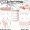 BALEINE Laundry Hamper with Lid, Tall Laundry Baskets with Bamboo Pull Handles, Large Laundry Bin with Internal Support (36 Gal/140L, Grey)(Pink Stripe)