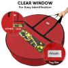 BALEINE Premium Wreath Storage Container, Oxford Christmas Wreath Storage Bags with Durable Tarp Material and Reinforced Handle for Holiday Xmas (Red, 24″)(Red)