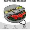BALEINE Premium Wreath Storage Container, Oxford Christmas Wreath Storage Bags with Durable Tarp Material and Reinforced Handle for Holiday Xmas (Red, 24″)(Grey)
