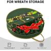 BALEINE Premium Wreath Storage Container, Oxford Christmas Wreath Storage Bags with Durable Tarp Material and Reinforced Handle for Holiday Xmas (Red, 24″)(Green)