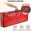 BALEINE SOFT Christmas Wrapping Paper Storage Bag, 40″ Durable PE Gift Wrap Storage Bag with Flexible Partitions and Pockets for Ribbon, Accessories (Red)(Red)