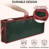 BALEINE SOFT Christmas Wrapping Paper Storage Bag, 40″ Durable PE Gift Wrap Storage Bag with Flexible Partitions and Pockets for Ribbon, Accessories (Red)(Green)