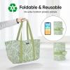 BALEINE Soft 9 Gallon Extra Large Utility Tote, Foldable Reusable Storage Bag (Color Stripe)(Antique Foliage)
