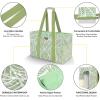 BALEINE Soft 9 Gallon Extra Large Utility Tote, Foldable Reusable Storage Bag (Color Stripe)(Antique Foliage)