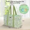 BALEINE Soft 9 Gallon Extra Large Utility Tote, Foldable Reusable Storage Bag (Color Stripe)(Antique Foliage)
