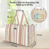 BALEINE Soft 9 Gallon Extra Large Utility Tote, Foldable Reusable Storage Bag (Color Stripe)(Color Stripe)
