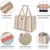 BALEINE Soft 9 Gallon Extra Large Utility Tote, Foldable Reusable Storage Bag (Color Stripe)(Color Stripe)
