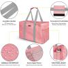 BALEINE Soft 9 Gallon Extra Large Utility Tote, Foldable Reusable Storage Bag (Color Stripe)(Peach Pink)