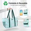 BALEINE Soft 9 Gallon Extra Large Utility Tote, Foldable Reusable Storage Bag (Color Stripe)(Spring Stroll)