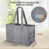 BALEINE Soft 9 Gallon Extra Large Utility Tote, Foldable Reusable Storage Bag (Color Stripe)(Winter Gray)