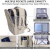 BALEINE Travel Backpack for Women Men, Large Sturdy Carry On Laptop Backpack Gifts for Business, Casual, Weekender, Hiking (XL, Dusty Blue)(Khaki)