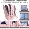 BALEINE Travel Backpack for Women Men, Large Sturdy Carry On Laptop Backpack Gifts for Business, Casual, Weekender, Hiking (XL, Dusty Blue)(Pink)