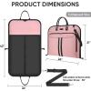 BALEINE Travel Garment Bag, Travel Suit Bag for Men, 42” Waterproof Carry on Garment Bag for Hanging Clothes, Garment Duffel Bag for Travel Business (Brown)(Pink)