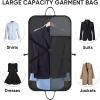 BALEINE Travel Garment Bag, Travel Suit Bag for Men, 42” Waterproof Carry on Garment Bag for Hanging Clothes, Garment Duffel Bag for Travel Business (Brown)(Grey)