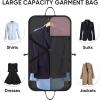 BALEINE Travel Garment Bag, Travel Suit Bag for Men, 42” Waterproof Carry on Garment Bag for Hanging Clothes, Garment Duffel Bag for Travel Business (Brown)(Pink)