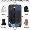 BALEINE Travel Garment Bag, Travel Suit Bag for Men, 42” Waterproof Carry on Garment Bag for Hanging Clothes, Garment Duffel Bag for Travel Business (Brown)(Blue)