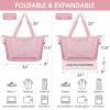 BALEINE Travel Tote Bag for Women, Weekender Carry-on Tote, Large Duffel Bag Gym Bag Overnight Bag with Wet Compartment(Pink)