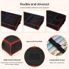 BALEINE Wrapping Paper Storage Organizer, 40″ Durable 600D Oxford Fabric Gift Wrap Storage Bag with Flexible Partitions for Ribbon, Holiday Accessories (Gray)(Black/Red)