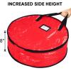 BALEINE Wreath Storage Container, 2 Pack Christmas Wreath Storage Bag with Tear Resistant PE Material and Reinforced Handle for Holiday Xmas (Green, 30″x8″)(Grey)