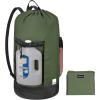 BALEINE 120L Laundry Bag Backpack, 900D Oxford Fabric Large Travel Laundry Bags with Shoulder Straps and 2 Mesh Pockets for College Dorm, Apartment, Laundromat (Gray, 120L)(Green)