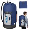 BALEINE 120L Laundry Bag Backpack, 900D Oxford Fabric Large Travel Laundry Bags with Shoulder Straps and 2 Mesh Pockets for College Dorm, Apartment, Laundromat (Gray, 120L)(Navy)