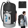 BALEINE 120L Laundry Bag Backpack, 900D Oxford Fabric Large Travel Laundry Bags with Shoulder Straps and 2 Mesh Pockets for College Dorm, Apartment, Laundromat (Gray, 120L)(Black)