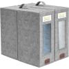 BALEINE 2 Pack Bed Sheet Organizers and Storage with Window, Foldable Bed Sheet Organizer for King Queen Size, Linen Closet Organizer, Sheet Storage Organizer for Blankets, Towels, Covers (Grey)(Grey)