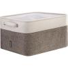 BALEINE 2 Pack Fabric Storage Bins for Shelves, Linen Storage Baskets for Organizing, Decorative Closet Bins for Clothes, Home (Grey, 15″x11″x9.5″)(Brown)