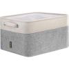 BALEINE 2 Pack Fabric Storage Bins for Shelves, Linen Storage Baskets for Organizing, Decorative Closet Bins for Clothes, Home (Grey, 15″x11″x9.5″)(Grey)
