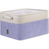 BALEINE 2 Pack Fabric Storage Bins for Shelves, Linen Storage Baskets for Organizing, Decorative Closet Bins for Clothes, Home (Grey, 15″x11″x9.5″)(Lavender)