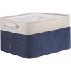 BALEINE 2 Pack Fabric Storage Bins for Shelves, Linen Storage Baskets for Organizing, Decorative Closet Bins for Clothes, Home (Grey, 15″x11″x9.5″)(Navy Blue)