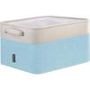 BALEINE 2 Pack Fabric Storage Bins for Shelves, Linen Storage Baskets for Organizing, Decorative Closet Bins for Clothes, Home (Grey, 15″x11″x9.5″)(Skyblue)