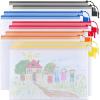 imageBALEINE 24PK Mesh Zipper Pouch Bags Waterproof Clear Zipper Bags Multiple Colors Plastic Mesh Bag File Bag for Organization Suitable for Office Supplies Home Travel 24 PK Multi 8 SizesLetter Size 10PK