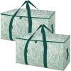 BALEINE 6-Pack Oversized Moving Bags with Reinforced Handles, Heavy-Duty Storage Tote for Clothes, Moving Supplies (Clear, 6-Pack)(Antique Folidage)