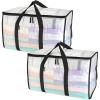 BALEINE 6-Pack Oversized Moving Bags with Reinforced Handles, Heavy-Duty Storage Tote for Clothes, Moving Supplies (Clear, 6-Pack)(Clear)