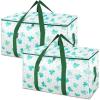BALEINE 6-Pack Oversized Moving Bags with Reinforced Handles, Heavy-Duty Storage Tote for Clothes, Moving Supplies (Clear, 6-Pack)(Clover)