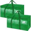 BALEINE 6-Pack Oversized Moving Bags with Reinforced Handles, Heavy-Duty Storage Tote for Clothes, Moving Supplies (Clear, 6-Pack)(Light Green)