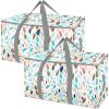 BALEINE 6-Pack Oversized Moving Bags with Reinforced Handles, Heavy-Duty Storage Tote for Clothes, Moving Supplies (Clear, 6-Pack)(Mosaic)