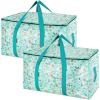 BALEINE 6-Pack Oversized Moving Bags with Reinforced Handles, Heavy-Duty Storage Tote for Clothes, Moving Supplies (Clear, 6-Pack)(Spring Stroll)