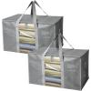 BALEINE 6-Pack Oversized Moving Bags with Reinforced Handles, Heavy-Duty Storage Tote for Clothes, Moving Supplies (Color Stripe with Window, 6-Pack)(Gray w/ Window)