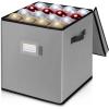 BALEINE Christmas Ornament Storage Box with Dividers, Premium Holiday Ornaments Storage Container Bin for Xmas Decorations (64 Ball, Grey, Without Tray)(Grey)