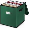 BALEINE Christmas Ornament Storage Box with Dividers, Premium Holiday Ornaments Storage Container Bin for Xmas Decorations (64 Ball, Grey, Without Tray)(Green)