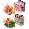 BALEINE Clear Plastic Storage Bins, Pantry Organization, BPA Free Stackable Refrigerator Organizers and Storage with Handles for Kitchen Fridge Cabinet Bathroom (4PK, 11×7.5×6)(4)