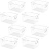 BALEINE Clear Plastic Storage Bins, Pantry Organization, BPA Free Stackable Refrigerator Organizers and Storage with Handles for Kitchen Fridge Cabinet Bathroom (4PK, 11×7.5×6)(8)