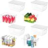 BALEINE Clear Stackable Storage Bins with Lids, Plastic Containers with Handle for Pantry Organizers and Storage, Plastic Bins for Fridge, Kitchen, Bathroom, Cabinet (13×7.4×7, 8PK)(8)