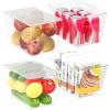 BALEINE Clear Stackable Storage Bins with Lids, Plastic Containers with Handle for Pantry Organizers and Storage, Plastic Bins for Fridge, Kitchen, Bathroom, Cabinet (13×7.4×7, 8PK)(4)