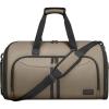 BALEINE Convertible Garment Bag with Shoe Compartment, 2 in 1 Carry on Garment Duffle Bags for Travel, Suit Bag for Men Women (Black)(Brown)